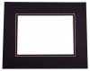 Fertig-Passepartouts Schwarz/Schwarz 12,7x17,8cm doppelte Dicke mit 9,2x14,3cm Ausschnitt (10 Stück) [MD20143]