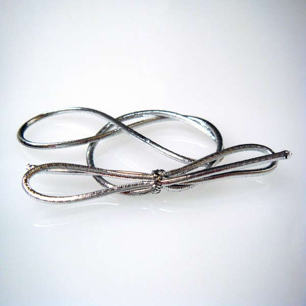 Dekorative Schleifen metallisch Silber 20cm (50 Stück) [8MS]