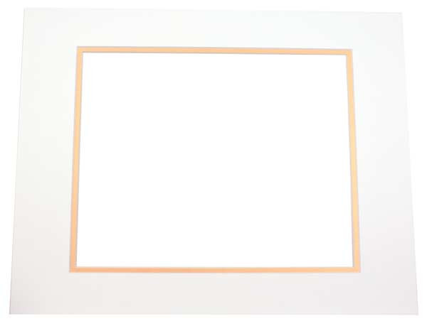 Fertig-Passepartouts Elfenbein/Gold 30,5x40,6cm doppelte Dicke mit 19,4x29,5cm Ausschnitt (10 Stück) [MD20106]