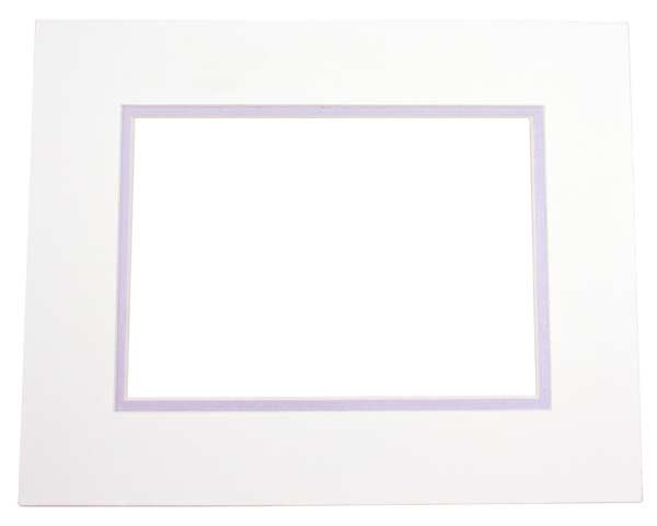 Fertig-Passepartouts Elfenbein/Silber 27,9x35,6cm doppelte Dicke mit 20,6x27cm Ausschnitt (10 Stück) [MD20072]