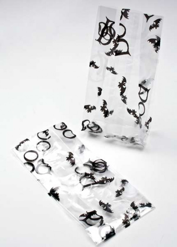 Bedruckte Beutel Fledermäuse 12,7x7,6x29,2cm mit Seitenfalten (100 Stück) [G5BOO]