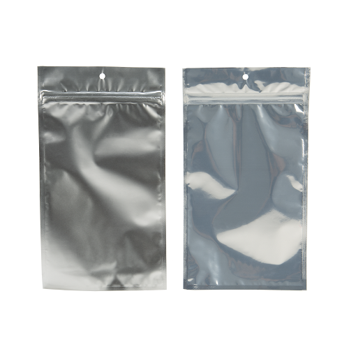 Silber Transparente Metalissierte Griffbeutel aus Barrierefolie 10,2 x 16,5 cm (100 Stück) [HZBB5S]