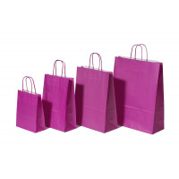 Papiertragetaschen Rosa 32+12x41cm Kraft 100 Gramm (50 Stück) [PAM3241P]