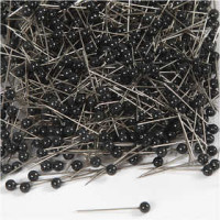Rundkopf-Nadeln, L 25 mm, D: 4 mm, 1000 Stck., Schwarz [HOB-14251]