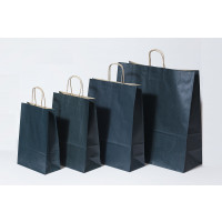 Papiertragetaschen Dunkelblau 32+12x41cm Kraft 100 Gramm (50 Stück) [PAM3241DKBL]