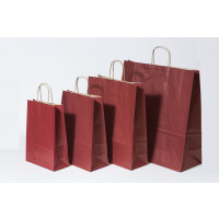 Papiertragetaschen Dunkelrot 32+12x41cm Kraft 100 Gramm (50 Stück) [PAM3241DKR]