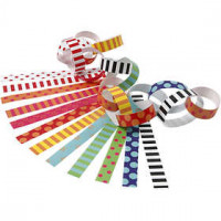 Papierketten, L 16 cm, B 15 mm, Pattern, 2400sort. [HOB-20783]