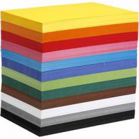 Farbkarton, A4 210x297 mm,  180 g, 12x100Bl. sort. [HOB-21427]
