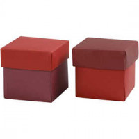 Faltschachtel, Größe 5,5x5,5 cm,  250 g, Rot/Weinrot, 10Stck. [HOB-233003]