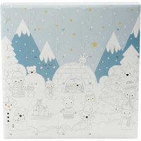 Adventskalender, mit Aufdruck, Größe 38,5x38,5 cm, Stärke: 5,5 cm, 1Stck, Lochgröße 6,8x6,8+6,8x14,2 cm [HOB-23318]