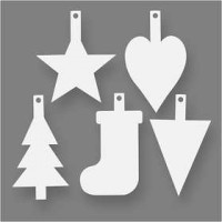 Weihnachtsaufhänger, H 23,5-26,5 cm, B 15,5-20,5 cm, Weiß, 15Stck., 400 g [HOB-238810]