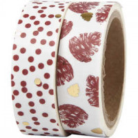 Washi Tape, B 15 mm, , Zapfen und Punkte - Glanzfolie, 2x4m [HOB-24762]