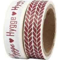 Washi Tape, B 15 mm, , Hygge und Strickmuster, 2x5m [HOB-24766]