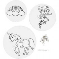 Mobiles mit Motiven, Einhörner, D: 12+15+18 cm,  300 g, Weiß, 3Sets [HOB-25459]