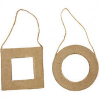 Bilderrahmen, Viereckig und rund, Größe 7 cm, 6Stck. [HOB-263443]