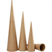 Pappkegel, lang, H 30-40-50 cm, D: 8-9-11,5 cm, 3Stck. [HOB-265040]