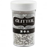 Glitter, Größe 1-3 mm, Silber, 30g [HOB-28431]