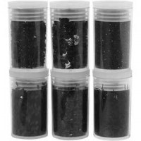 Glitter und Pailletten, Schwarz, 6x5g [HOB-28587]