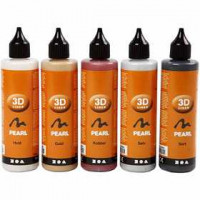 3D Liner-Sortiment, Metallic-Farben, 5x100ml [HOB-30385]