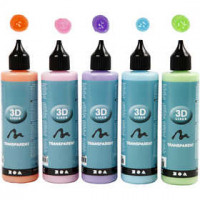 3D Liner - Sortiment, 5x100 ml, Transparente Farben [HOB-30386]