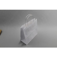 Papiertragetaschen Weiß 45x17x48cm Kraft 100 g/gm mit gedrehte Griffe (50 Stück) [PAMW4548]