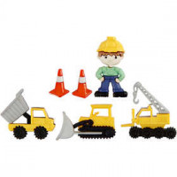 Figuren-Knöpfe, B 10-30 mm, H 14-29 mm, Baustelle, 6Stck. [HOB-40335]