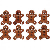 Figuren-Knöpfe, B 17 mm, H 23 mm, Eis-Cookies, 8Stck. [HOB-40343]