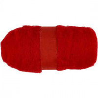 Kardierte Wolle, Rot, 100g [HOB-451760]