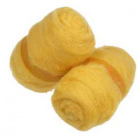 Wolle, kardiert, Gelb, 2x100g [HOB-45177]