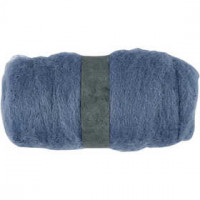 Wolle, kardiert, Himmelblau, 100g [HOB-451850]