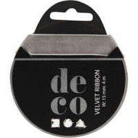 Samtband, B 15 mm, Hellgrau, 4m [HOB-51315]