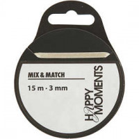 Satinband, Creme, B 3 mm, 15m [HOB-513661]