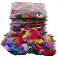 Flauschfedern, Größe 7-8 cm, Sortierte Farben, 500g [HOB-51660]