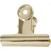 Metal Bulldog Clip, W: 7.5 cm, 6 pcs, brass [HOB-51769]