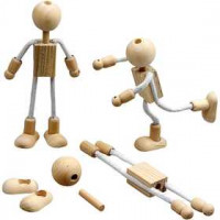 Flexi-Figuren, H 12 cm, Mischholz, 4Sets [HOB-517760]