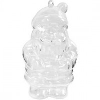 Dekofigur Weihnachtsmann, Weihnachtsmann, H 13,5 cm, Transparent, 2Stck. [HOB-52128]