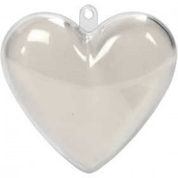 Deko-Herz, H 6,5 cm, Transparent, 10Stck. [HOB-52149]