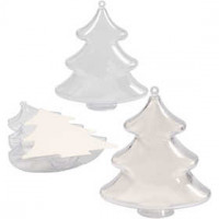 Weihnachtsbaum-Anhänger, H 10 cm, Transparent, 5Stck. [HOB-52151]
