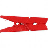 Mini-Wäscheklammer, L 25 mm, B 3 mm, Rot, 36Stck. [HOB-56441]