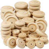 Holzräder - Sortiment, D: 24+30+42+50 mm, Stärke: 8+10+11+14 mm, China berry, 4x40Stck. [HOB-56480]