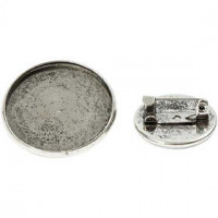 Brosche, D: 18+25 mm, Antiksilber, 6sort. [HOB-60197]