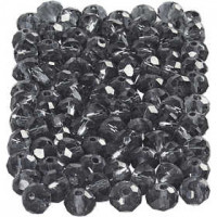 Facettenperlen, Größe 3x4 mm, Lochgröße 0,8 mm, Pfauenblau, 100Stck. [HOB-61660]