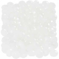 Glasschliffperlen, Größe 3x4 mm, Lochgröße 0,8 mm, Kristall mattiert, 100Stck. [HOB-61682]