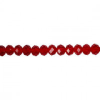 Glasschliffperlen, Größe 5x6 mm, Lochgröße 1 mm, Granatrot, 100Stck. [HOB-61687]