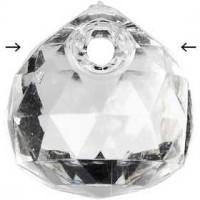 Perle aus Acryl, Größe 16 mm, Lochgröße 2 mm, Glänzend transparent, 38Stck. [HOB-636870]