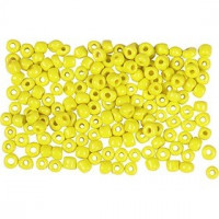 Rocailleperle, Größe 8/0 , D: 3 mm, Gelb, 25g, Lochgröße 0,6-1,0 mm [HOB-682011]