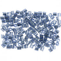 Rocailleperle, Größe 8/0 , D: 3 mm, Silber blau, 2-cut, 500g, Lochgröße 0,6-1,0 mm [HOB-683302]