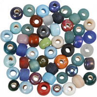 Glasperlen-Mix, D: 9 mm, Lochgröße 2,5-3 mm, Sortierte Farben, 500g [HOB-69280]