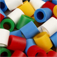 Bügelperlen, Größe 10x10 mm, Lochgröße 5,5 mm, Standard-Farben, Jumbo, 3200sort. [HOB-753511]