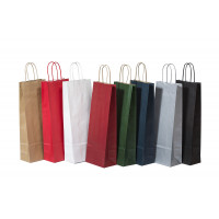 Papiertragetaschen für Flaschen Gelb 14x8x39cm Kraft 110 g/m (50 Stück) [PAWF1439Y]